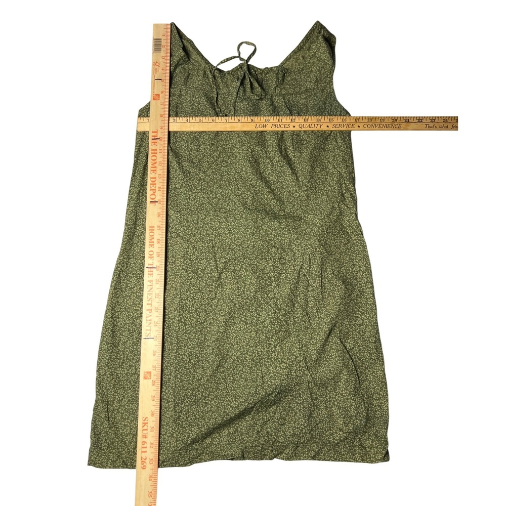 Faded Glory Womens 72k Olive Green Ditsy Floral Cotton Shift Dress Size Medium